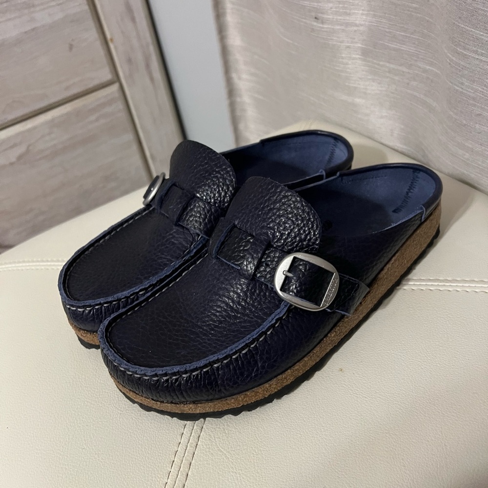 Birkenstock Buckley Navy Leather Clog Size 38